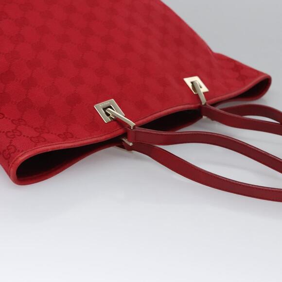 GUCCI GG Canvas Tote Bag Red Gold 002 002 - Picture 6 of 16